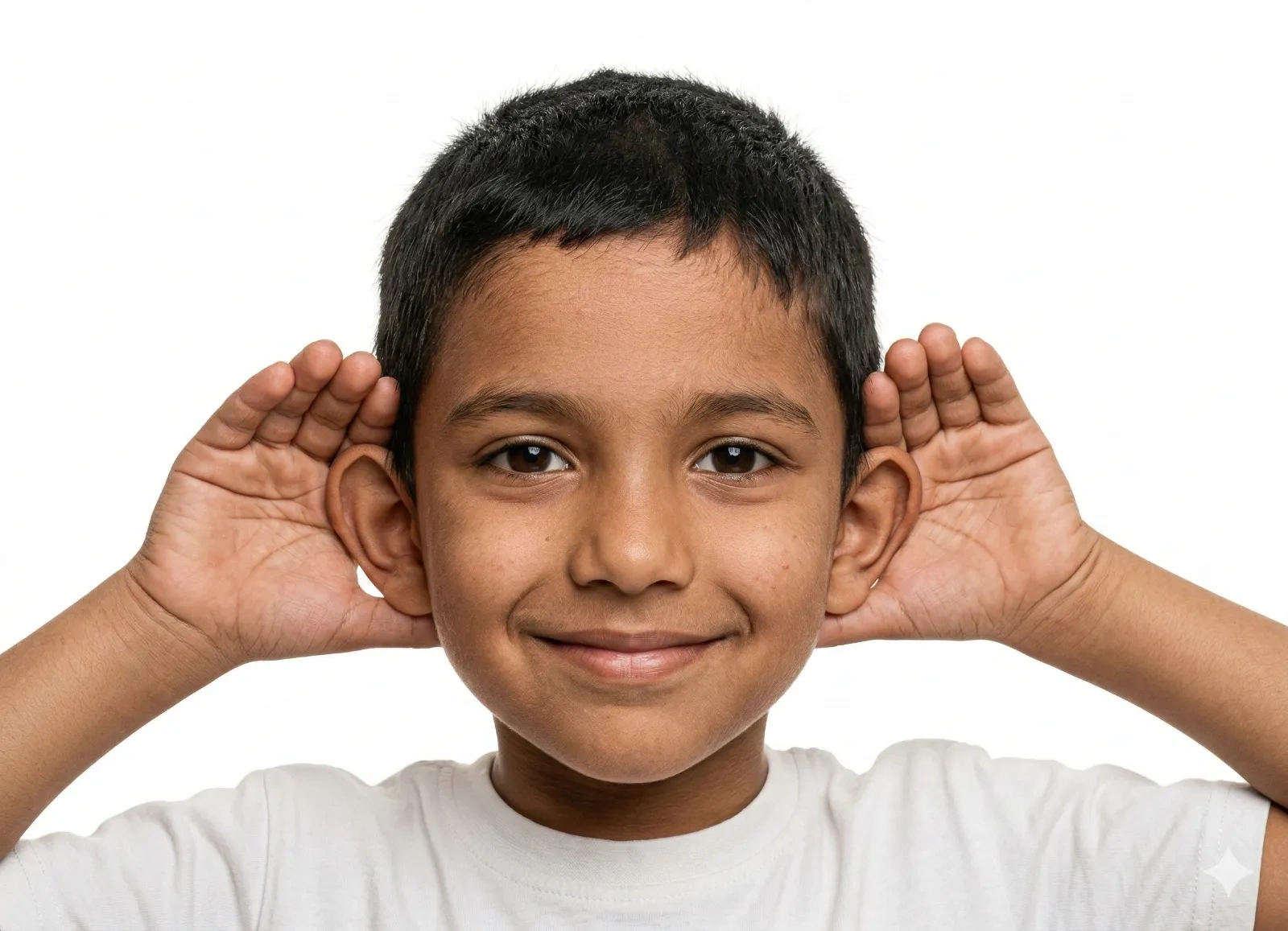 Person listening attentively