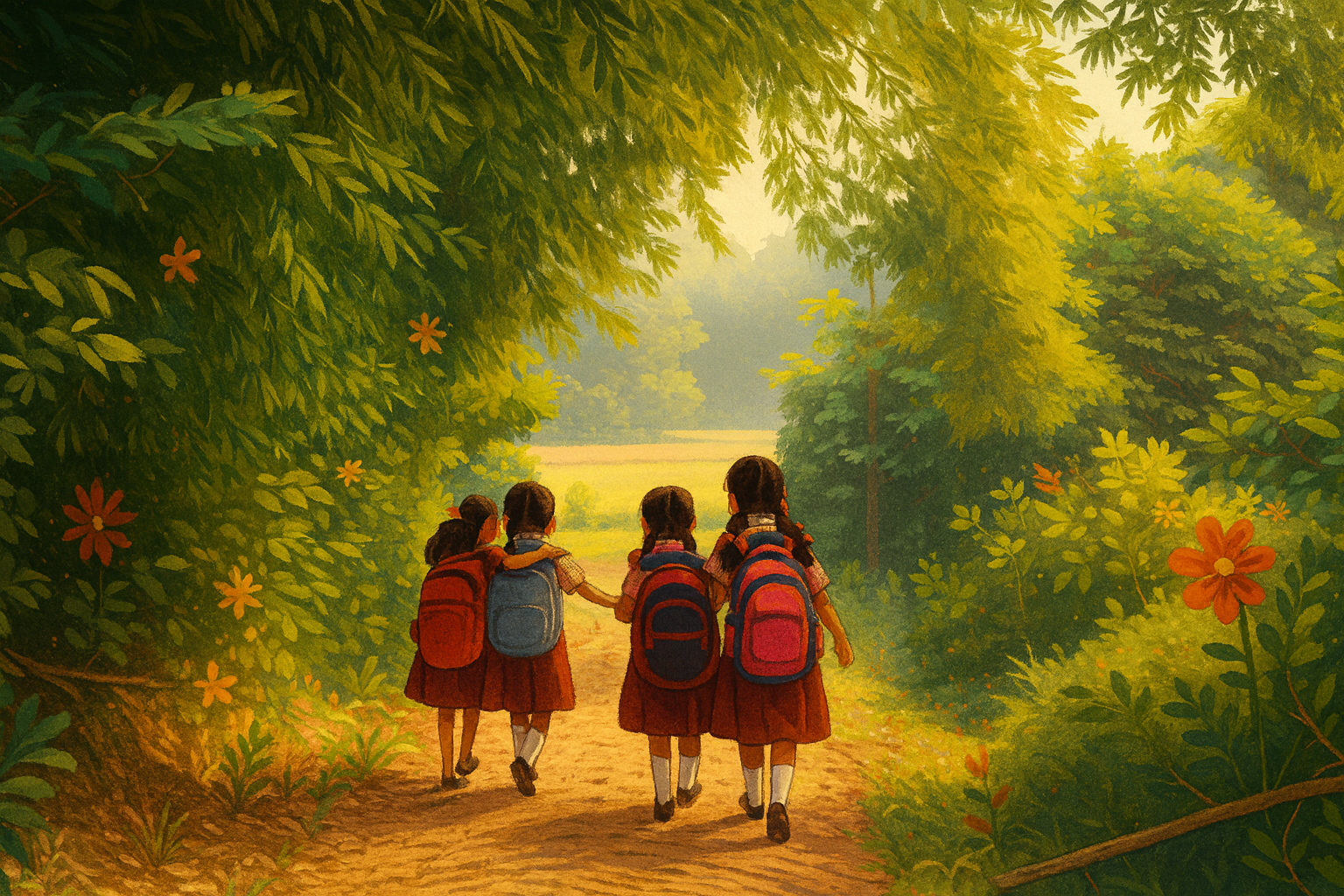 Children exploring nature together